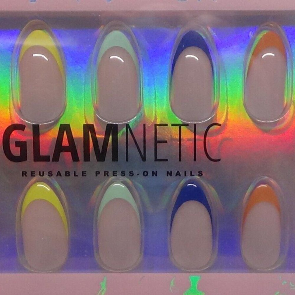 Glamnetic Press On Nails Sprinkles Reusable Semi-Transparent 24 Nail Kit w/ Glue